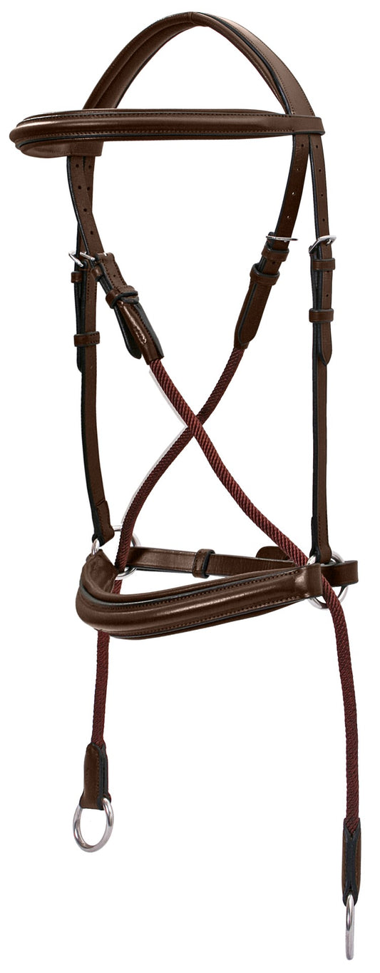 Platinum Cross Under Bitless Bridle